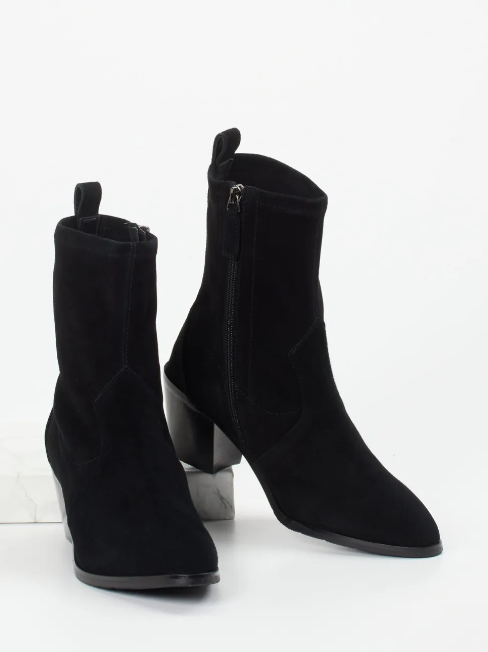 Maripé – Stiefelette aus Veloursleder Schwarz