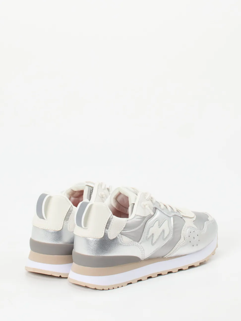 MRP – Retro-Sneaker aus Metallic Synthetikleder silber