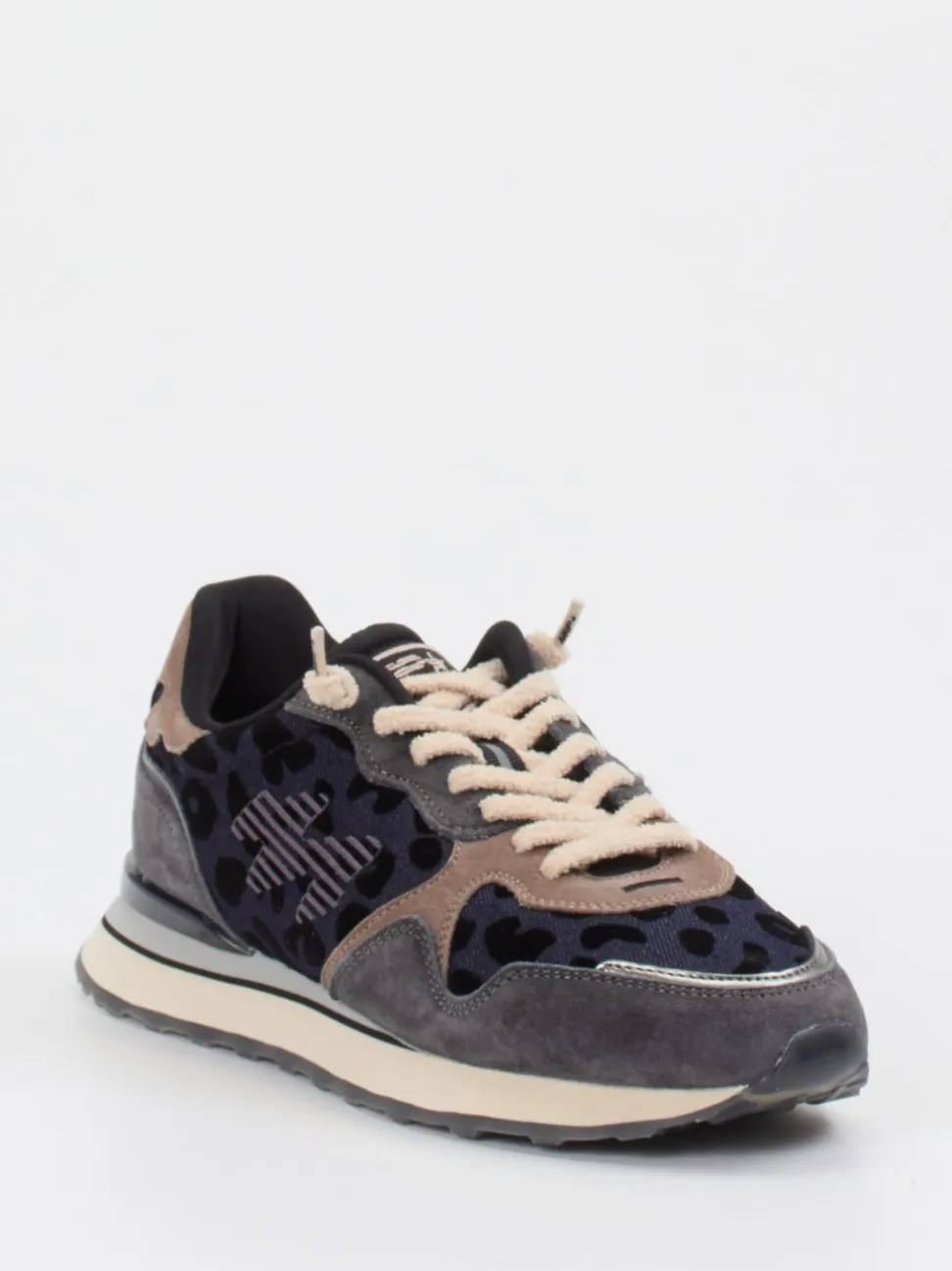 MRP – Retro-Sneaker aus Textil und Veloursleder Dunkelblau
