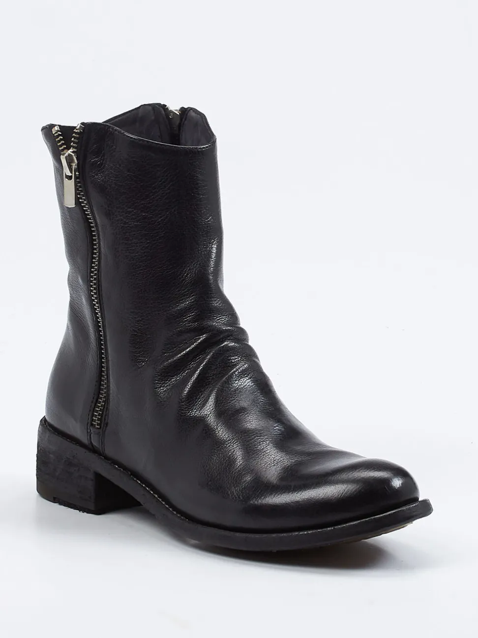 Officine Creative – Stiefelette aus Büffelleder schwarz