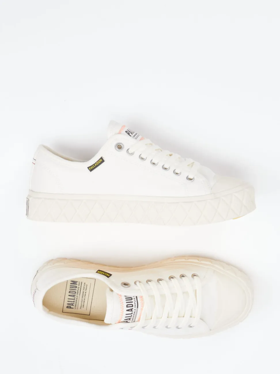 Palladium – Sneaker aus Canvas in Naturweiß