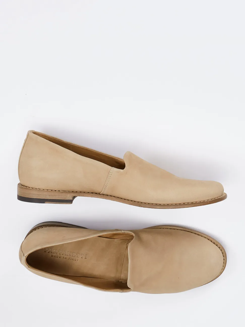 Pantanetti – Loafer aus Nubukleder in Beige