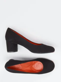 Pas de Rouge – Pumps aus Veloursleder schwarz