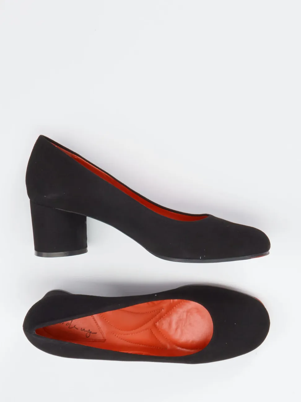 Pas de Rouge – Pumps aus Veloursleder schwarz