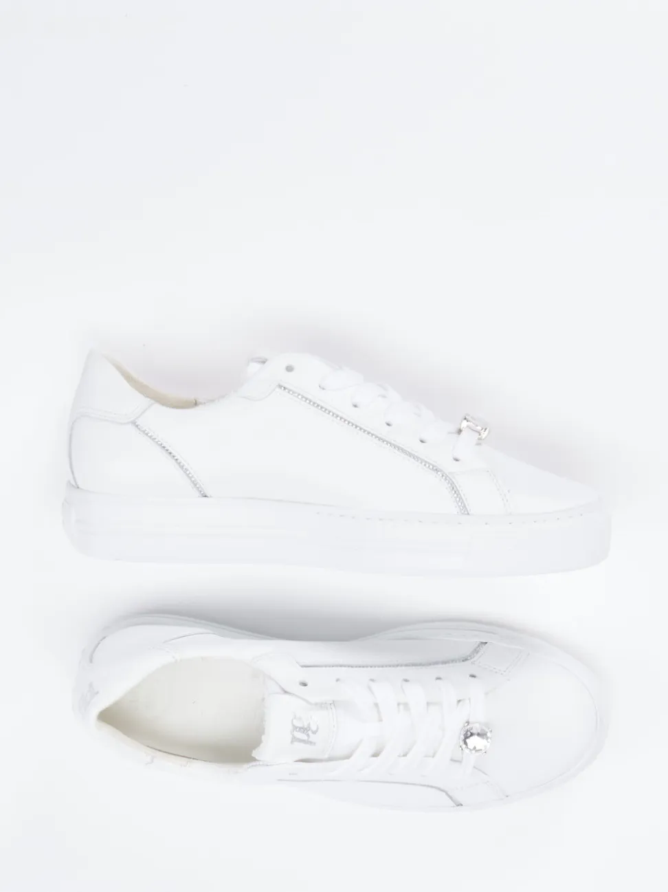 Paul Green – Low-Top Sneaker aus Kalbleder weiß