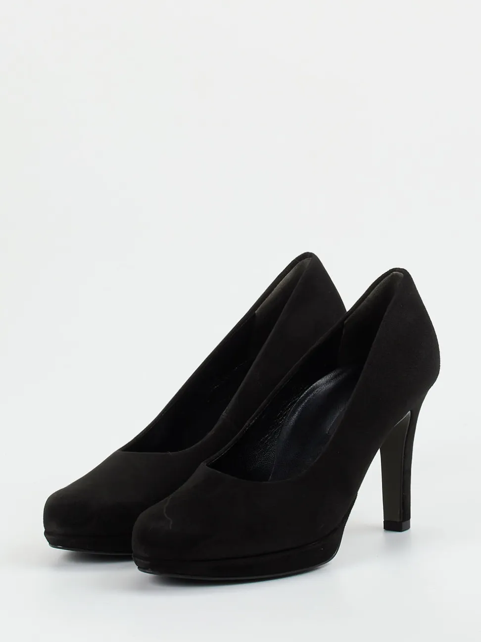 Paul Green – Plateau-Pumps aus Veloursleder schwarz
