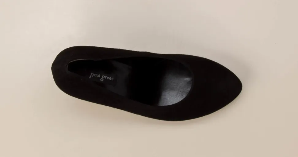 Paul Green – Plateau-Pumps aus Veloursleder schwarz