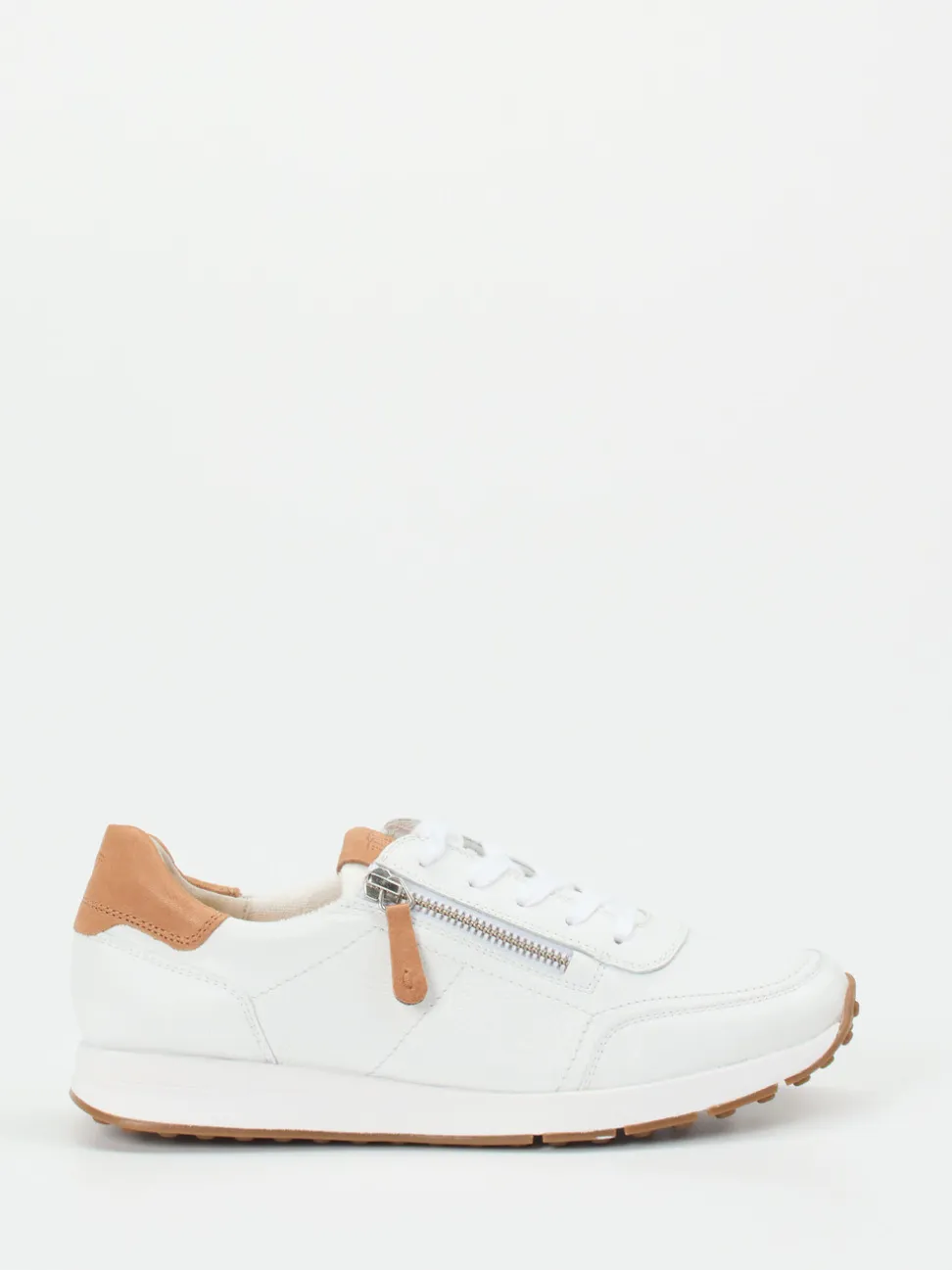Paul Green – Sneaker aus Kalbleder weiß cognac
