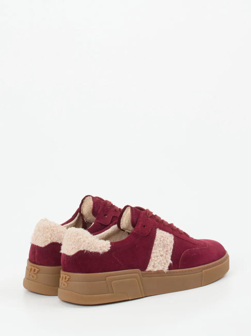 Paul Green – Sneaker aus Veloursleder in Bordeaux