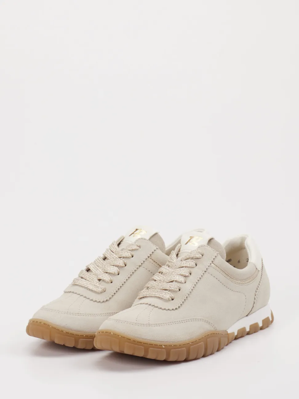 Paul Green – Sneaker aus Veloursleder in Beige