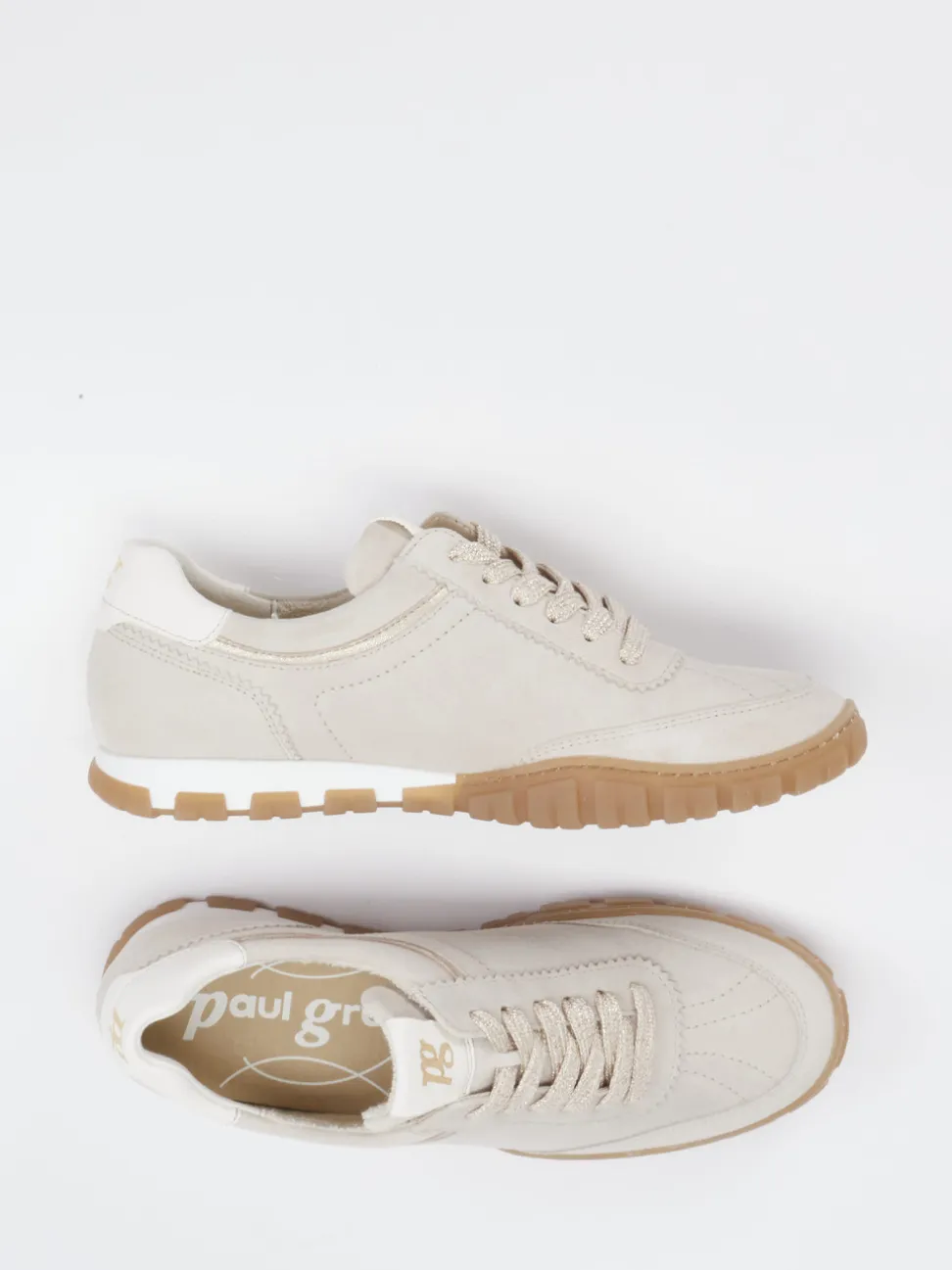 Paul Green – Sneaker aus Veloursleder in Beige