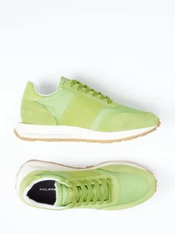 Philippe Model – Retro-Sneaker aus Veloursleder grün