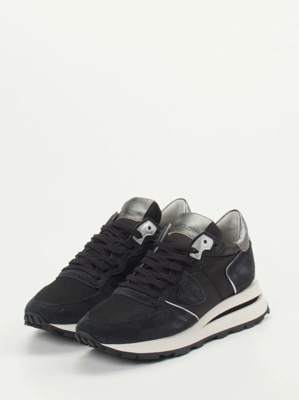 Philippe Model – Retro-Sneaker aus Veloursleder Schwarz