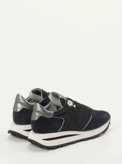 Philippe Model – Retro-Sneaker aus Veloursleder Schwarz