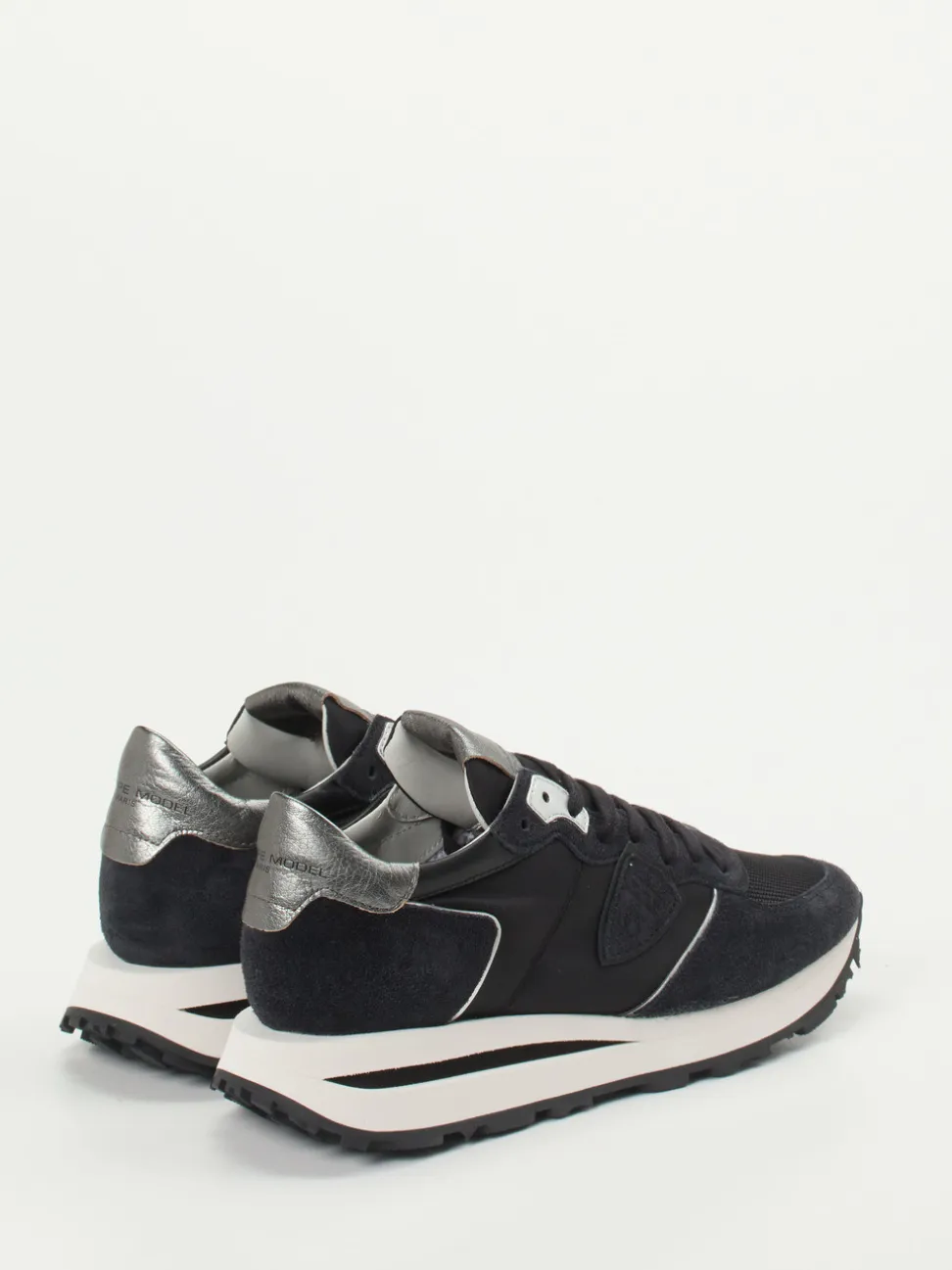 Philippe Model – Retro-Sneaker aus Veloursleder Schwarz