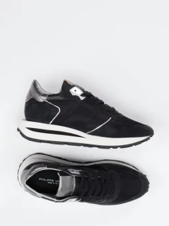 Philippe Model – Retro-Sneaker aus Veloursleder Schwarz