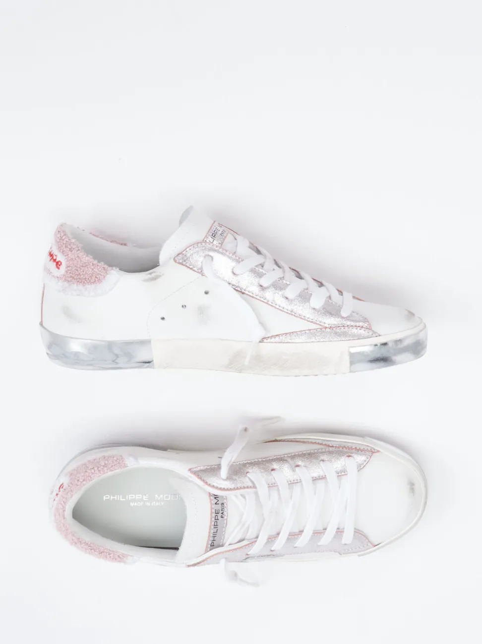 Philippe Model – Sneaker aus Leder mit Metallic-Ferse