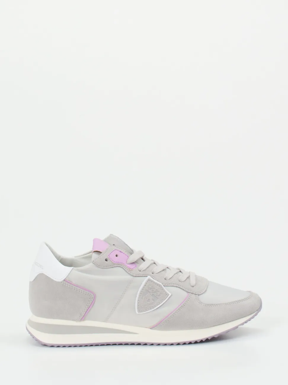 Philippe Model – Sneaker aus Veloursleder in Hellgrau