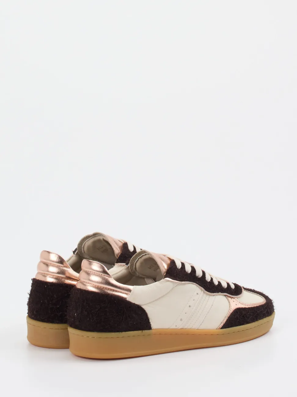 Piedi Nudi – Sneaker aus Velour/Leder in Roségold