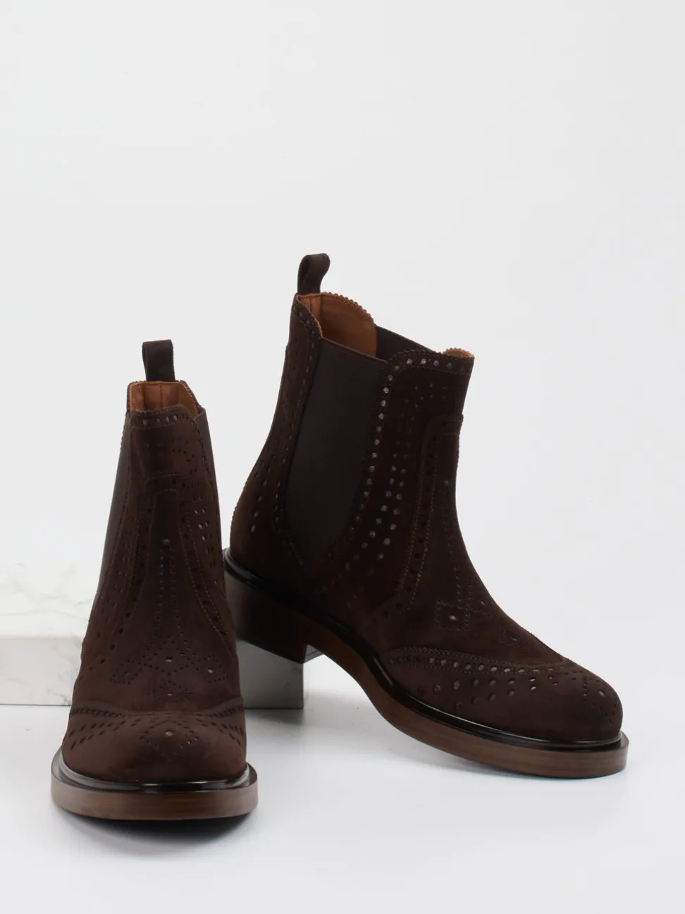 Pons Quintana – Chelsea Boots aus Veloursleder braun
