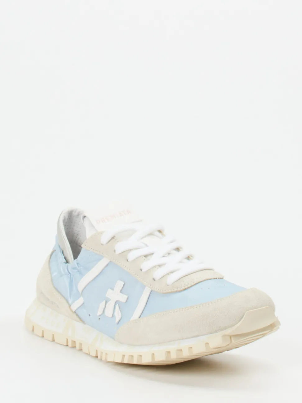 Premiata – Sneaker aus Veloursleder und Nylon hellblau
