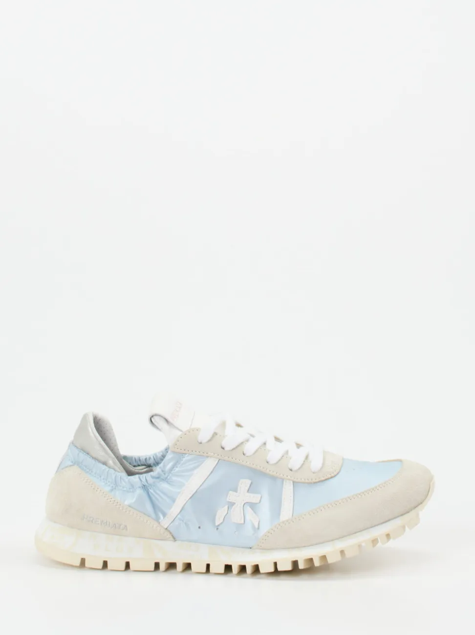 Premiata – Sneaker aus Veloursleder und Nylon hellblau