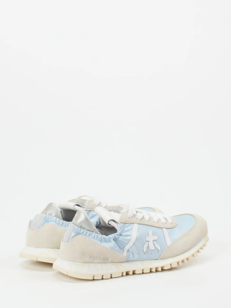 Premiata – Sneaker aus Veloursleder und Nylon hellblau