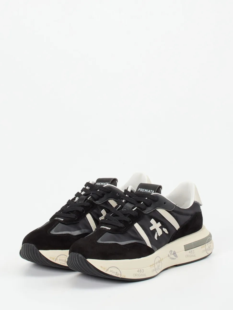 Premiata – Sneaker aus Veloursleder und Nylon Schwarz