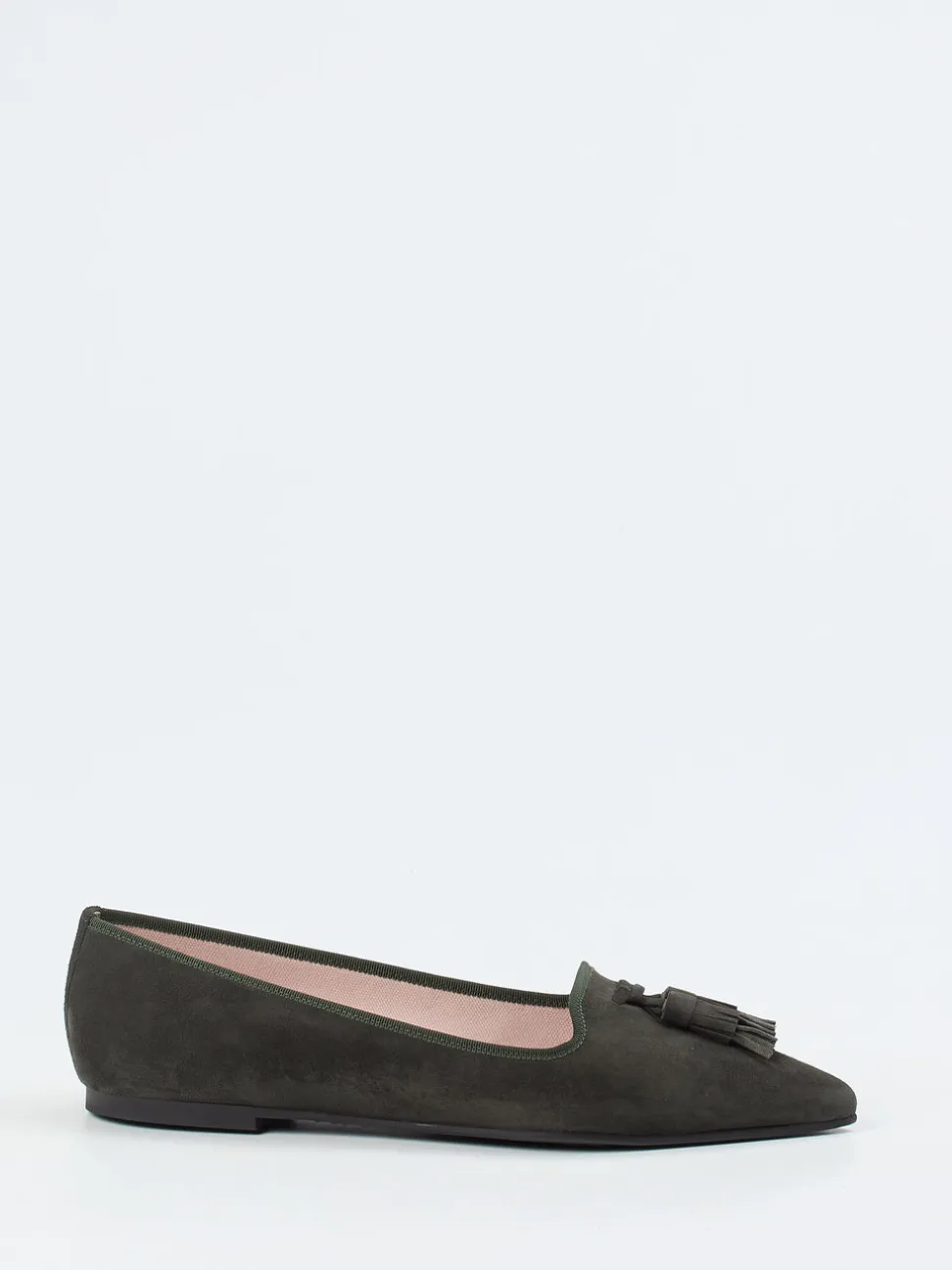 Pretty Ballerinas – Ballerinas aus Veloursleder olivgrün