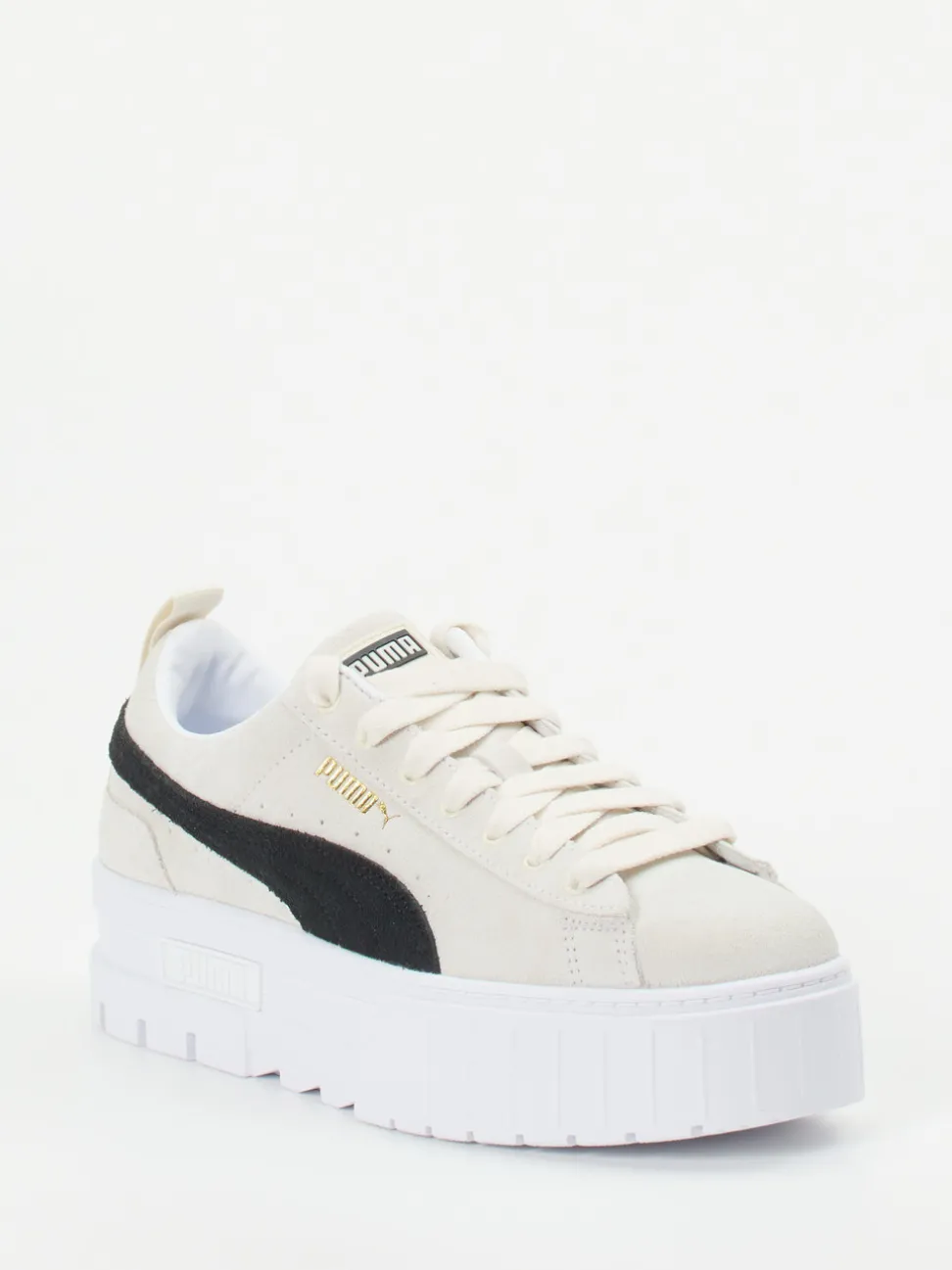 Puma – Plateau-Sneaker aus Veloursleder Beige
