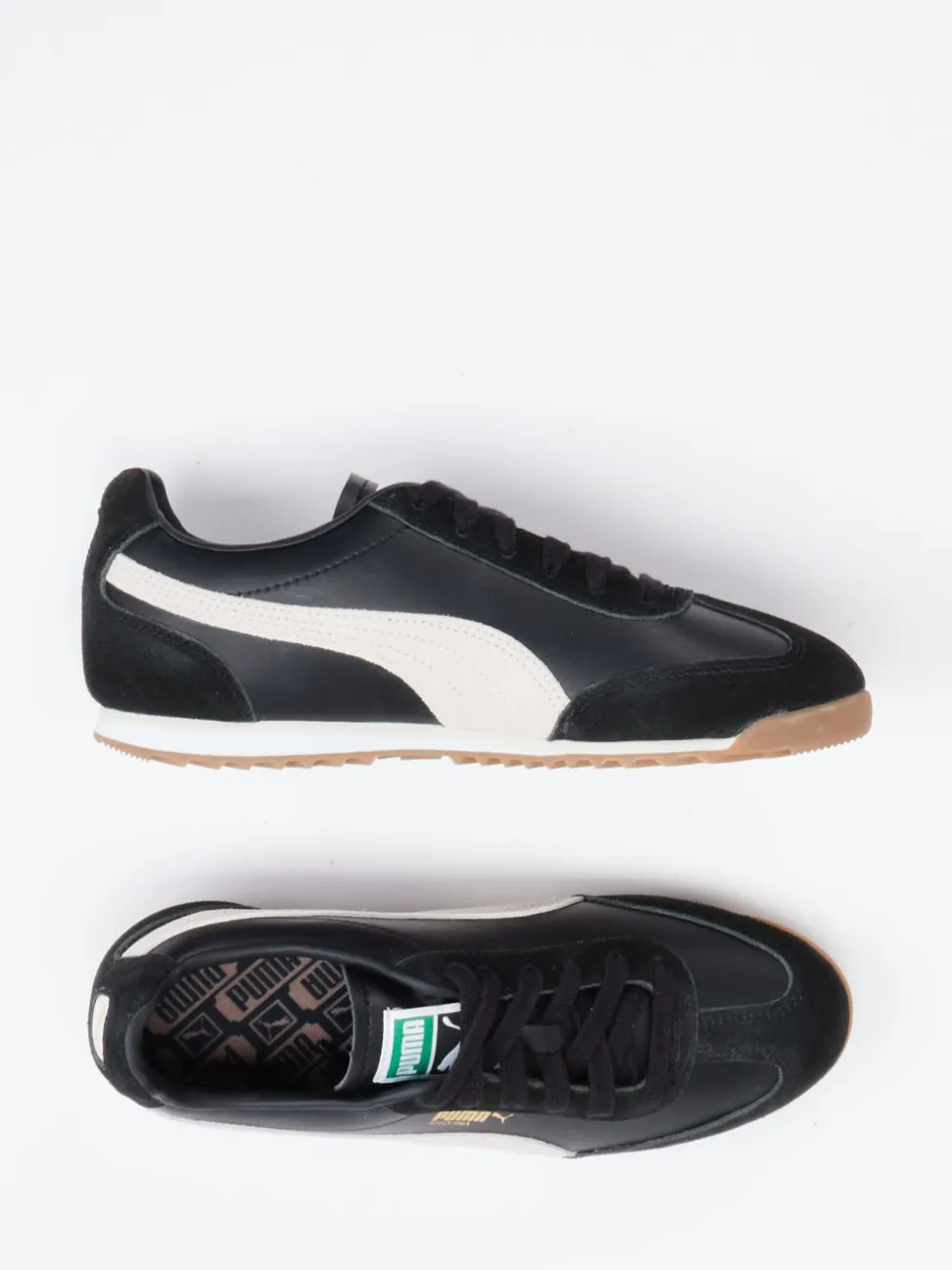 Puma – Retro-Sneaker aus Leder schwarz
