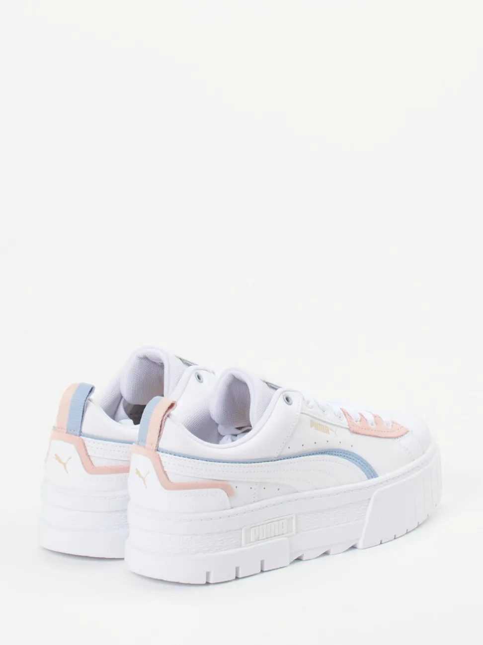 Puma – Sneaker aus Leder mit Plateausohle Weiß