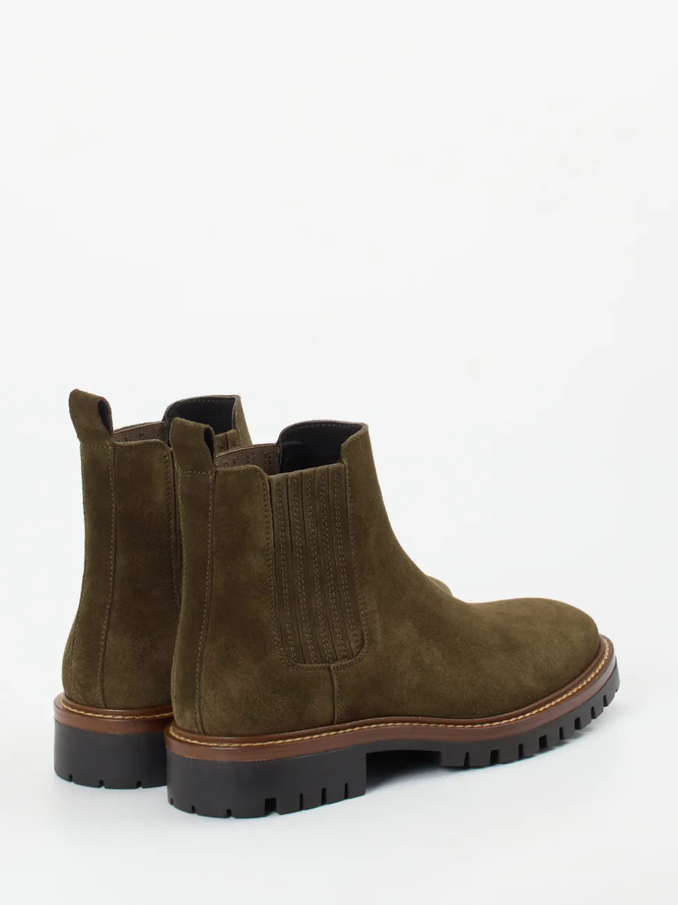 Ralph Harrison – Chelsea Boots aus Veloursleder olivgrün