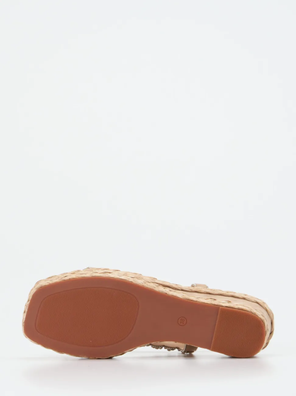 Ralph Harrison – Keilsandalette aus Metallic-Textil beige