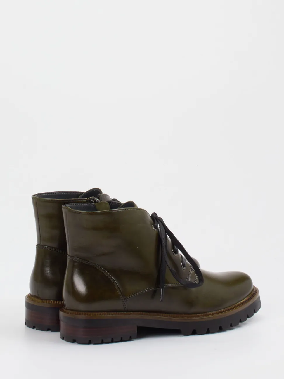 Ralph Harrison – Schnürstiefelette aus Lammleder Olivgrün