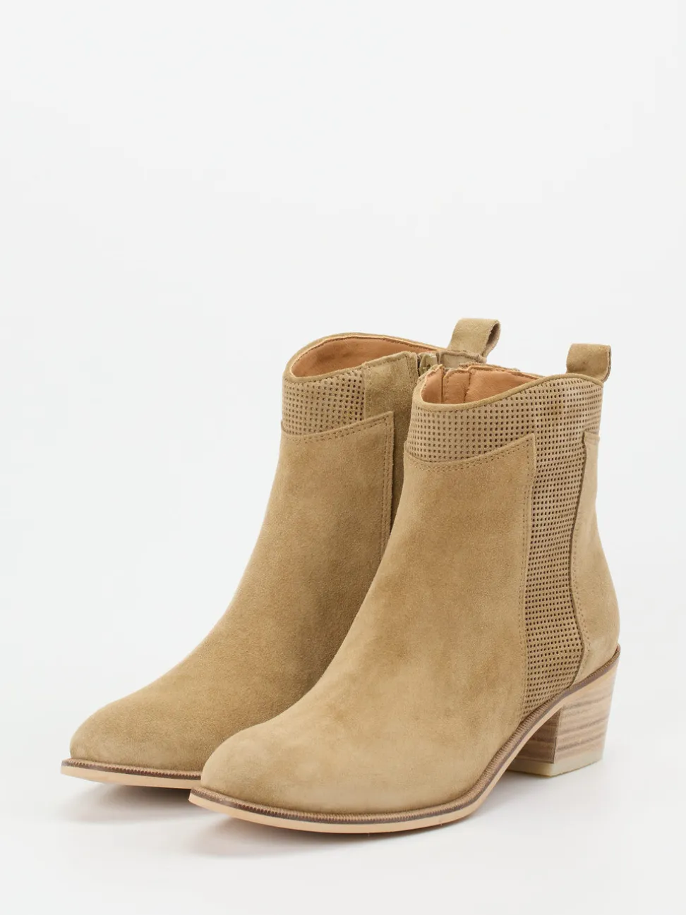 Ralph Harrison – Stiefeletten aus Veloursleder sandbeige