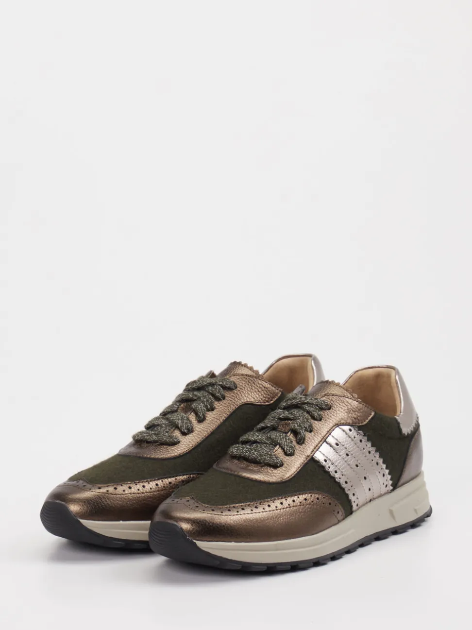 Rapid Soul – Sneaker aus Leder und Textil oliv