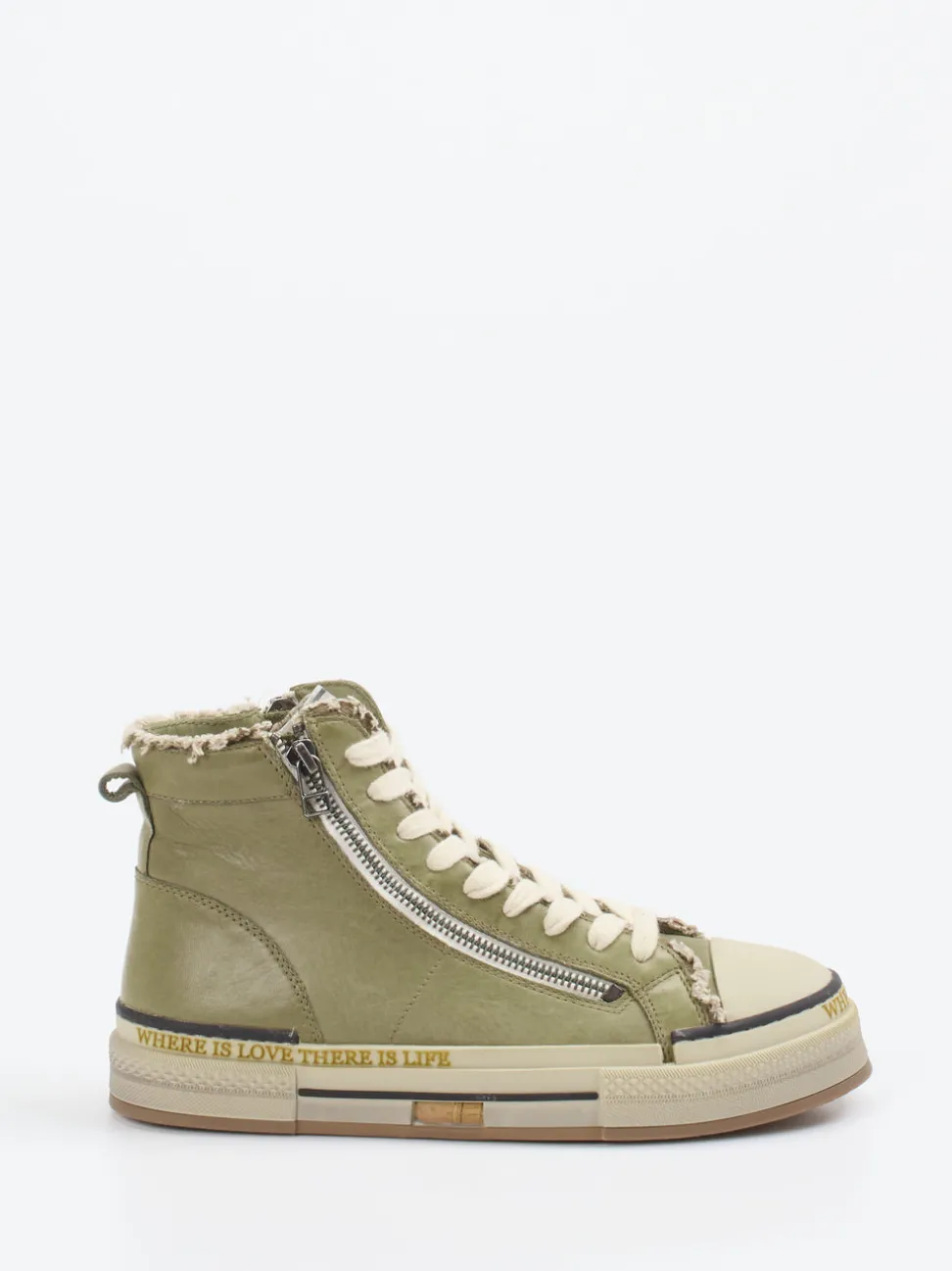 Rebecca White – High-Top Sneaker aus Lammleder grün