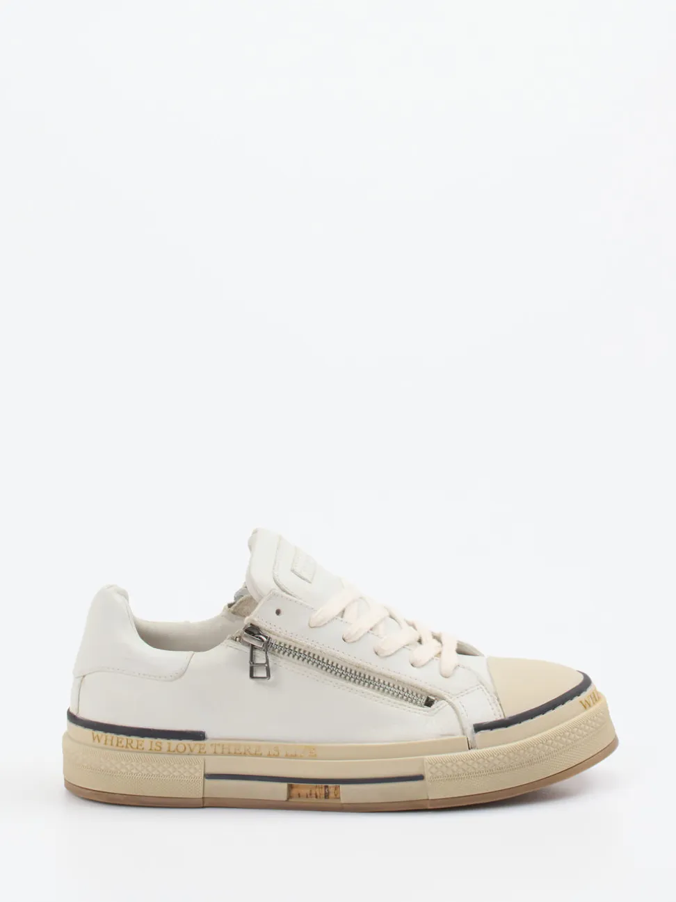 Rebecca White – Sneaker aus Lammleder cremeweiß