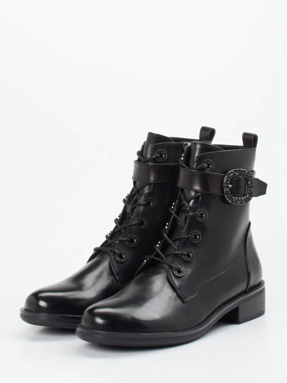 Regarde Le Ciel – Schnürboots aus Lammleder Schwarz