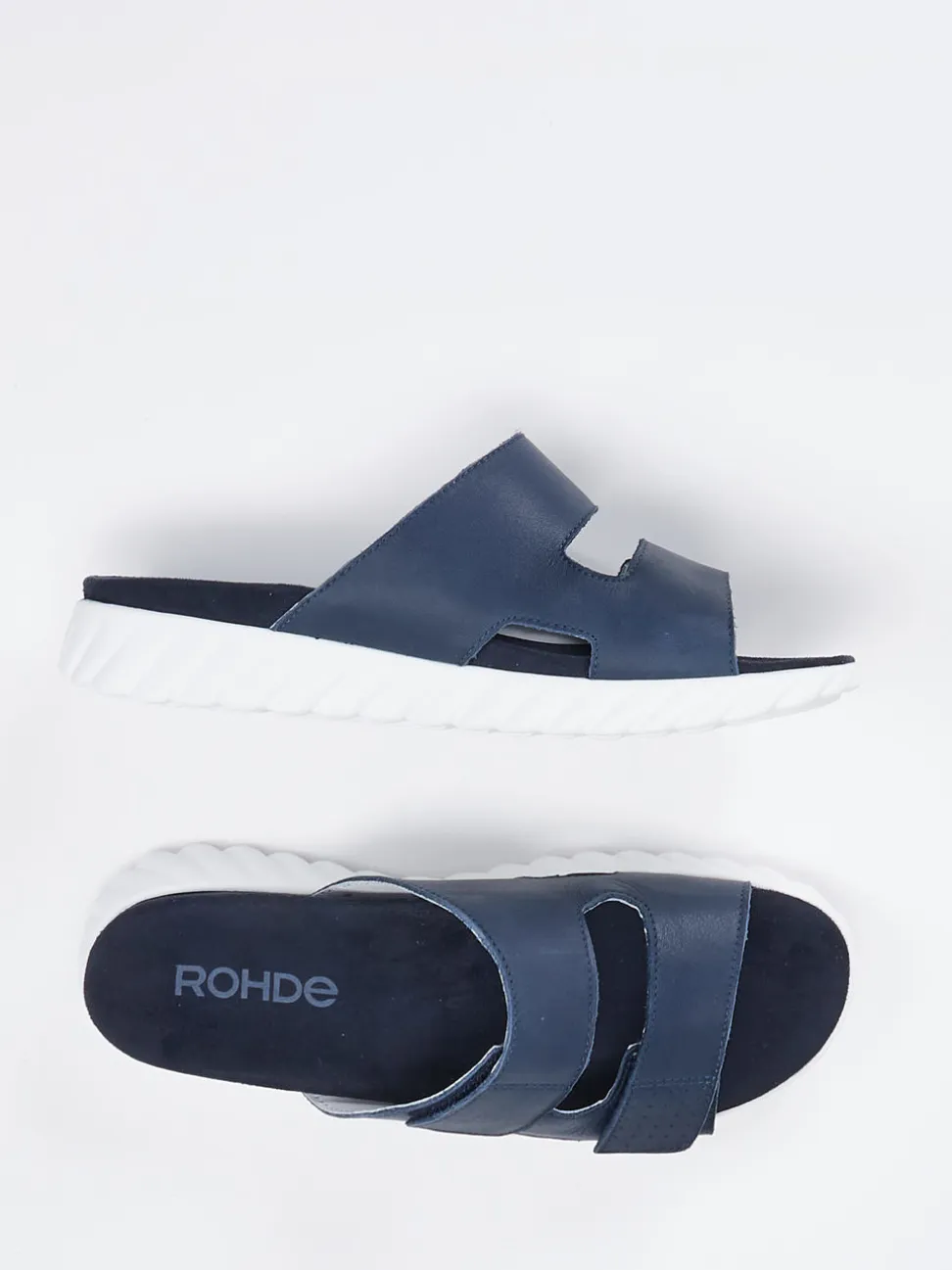Rohde – Komfort-Pantolette aus Nubukleder marineblau