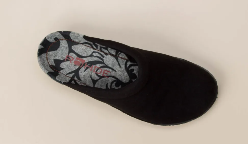 Rohde – Pantoffeln aus Textil in Schwarz