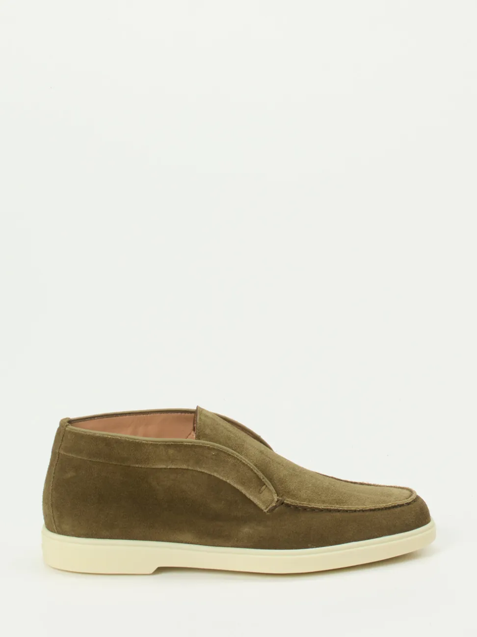 Santoni – Desert Boots aus Veloursleder olivbraun