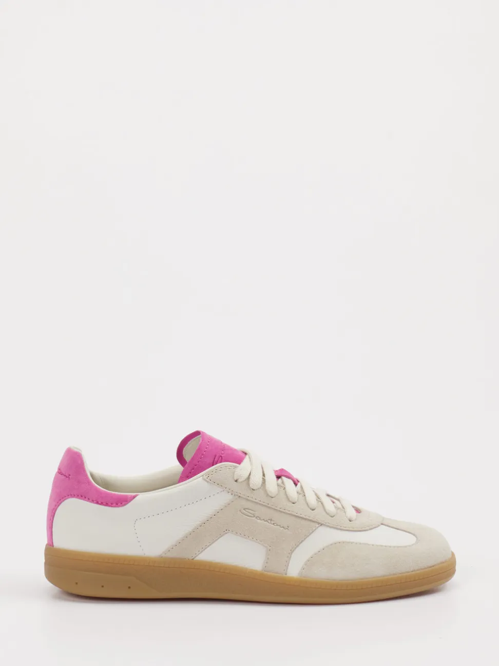 Santoni – Retro-Sneaker aus Leder Beige-Pink