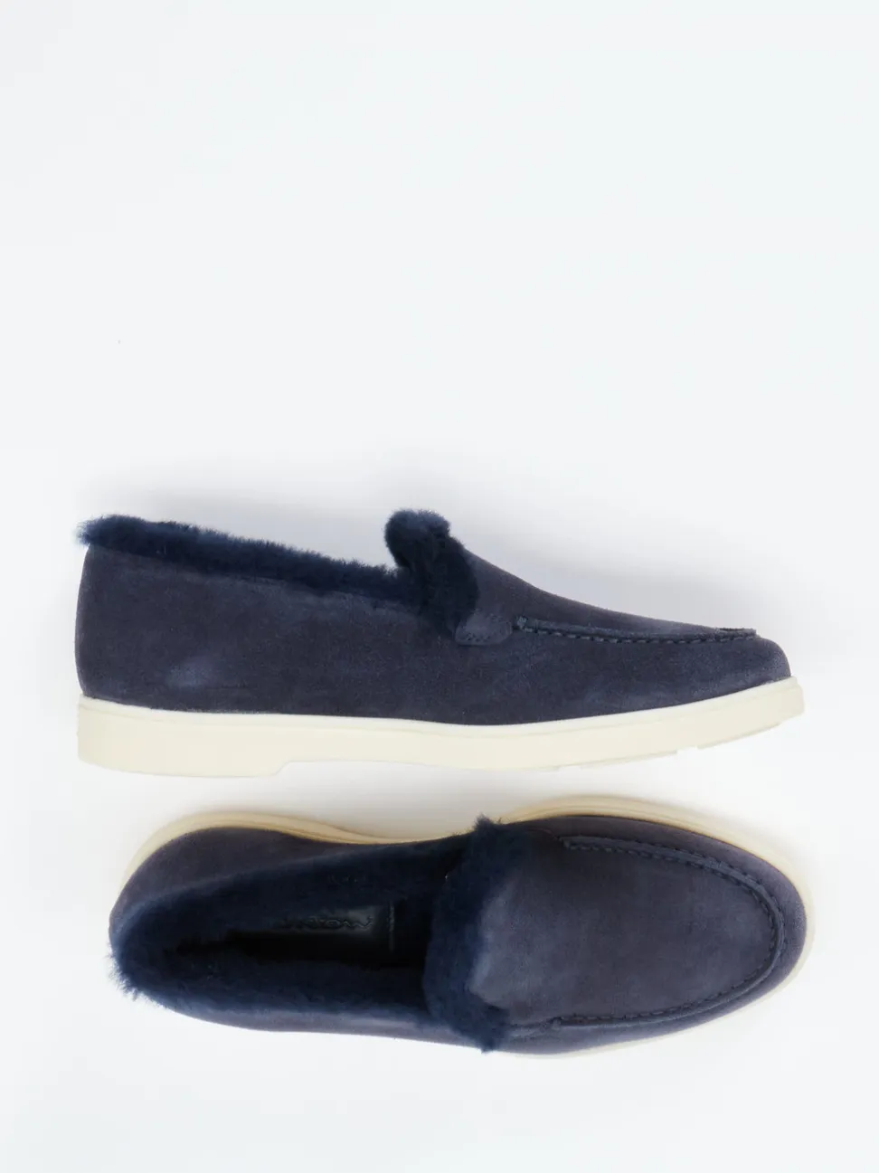 Santoni – Slipper aus Veloursleder in Dunkelblau