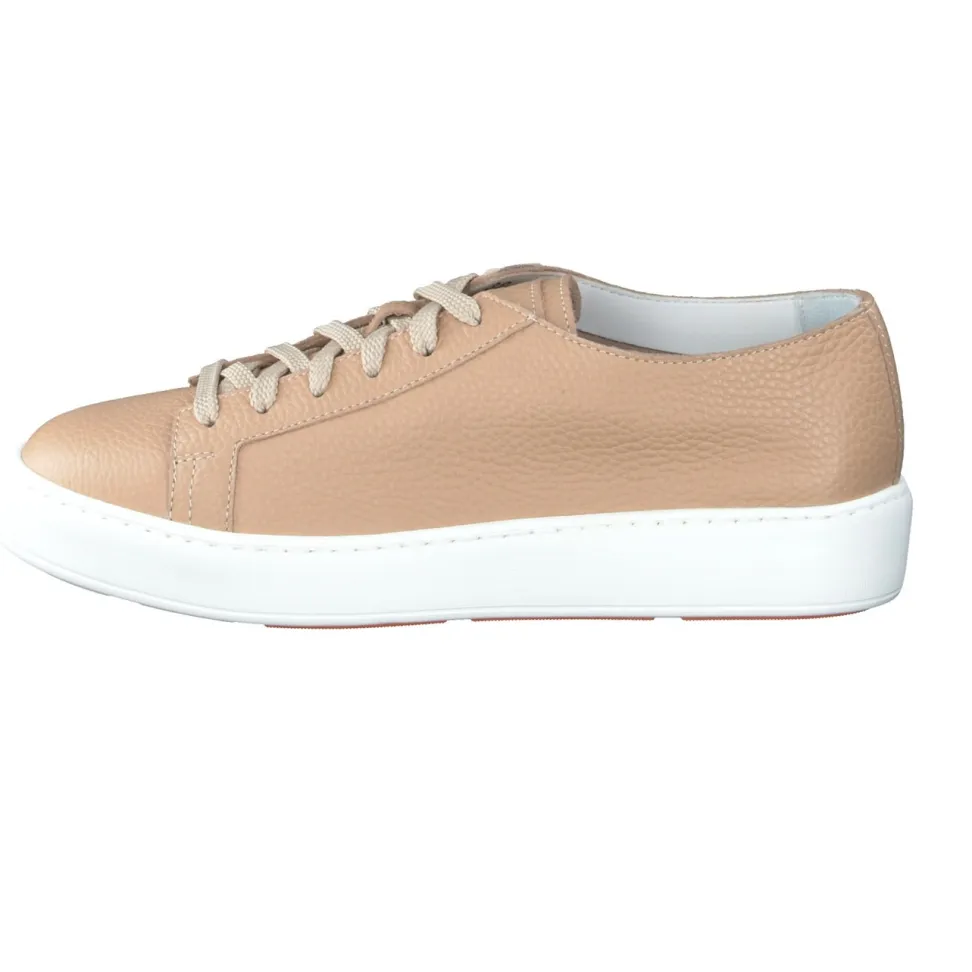 Santoni – Sneaker aus Kalbleder in Beigebraun