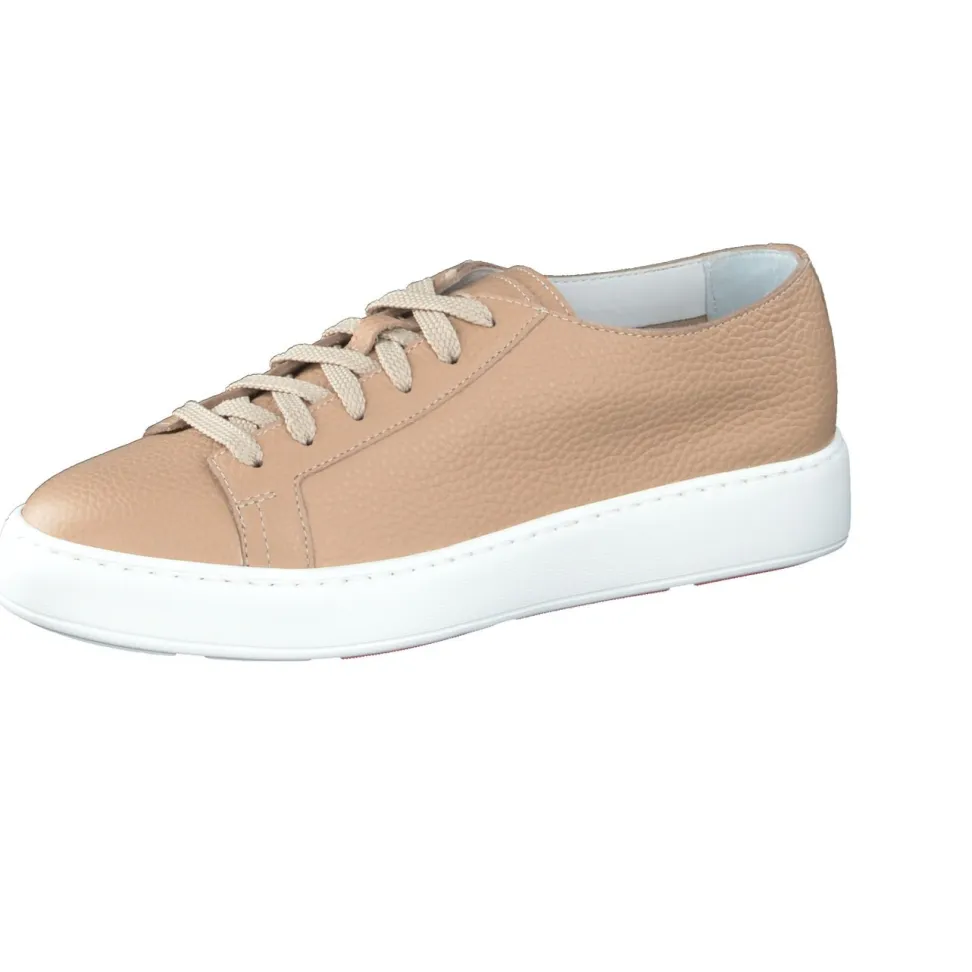 Santoni – Sneaker aus Kalbleder in Beigebraun