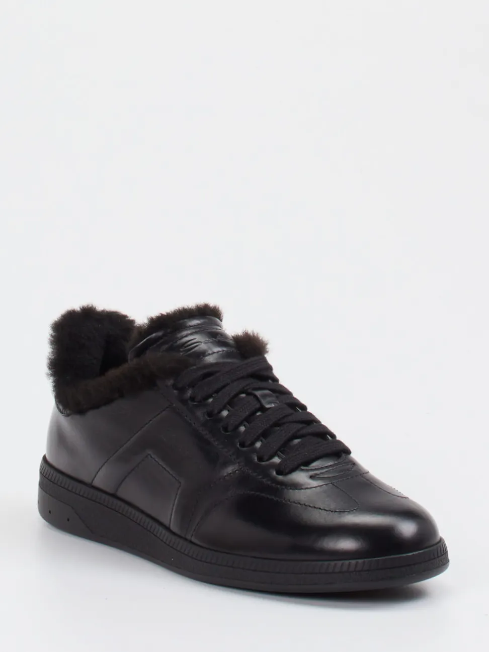 Santoni – Sneaker aus Kalbleder mit Lammfellfutter