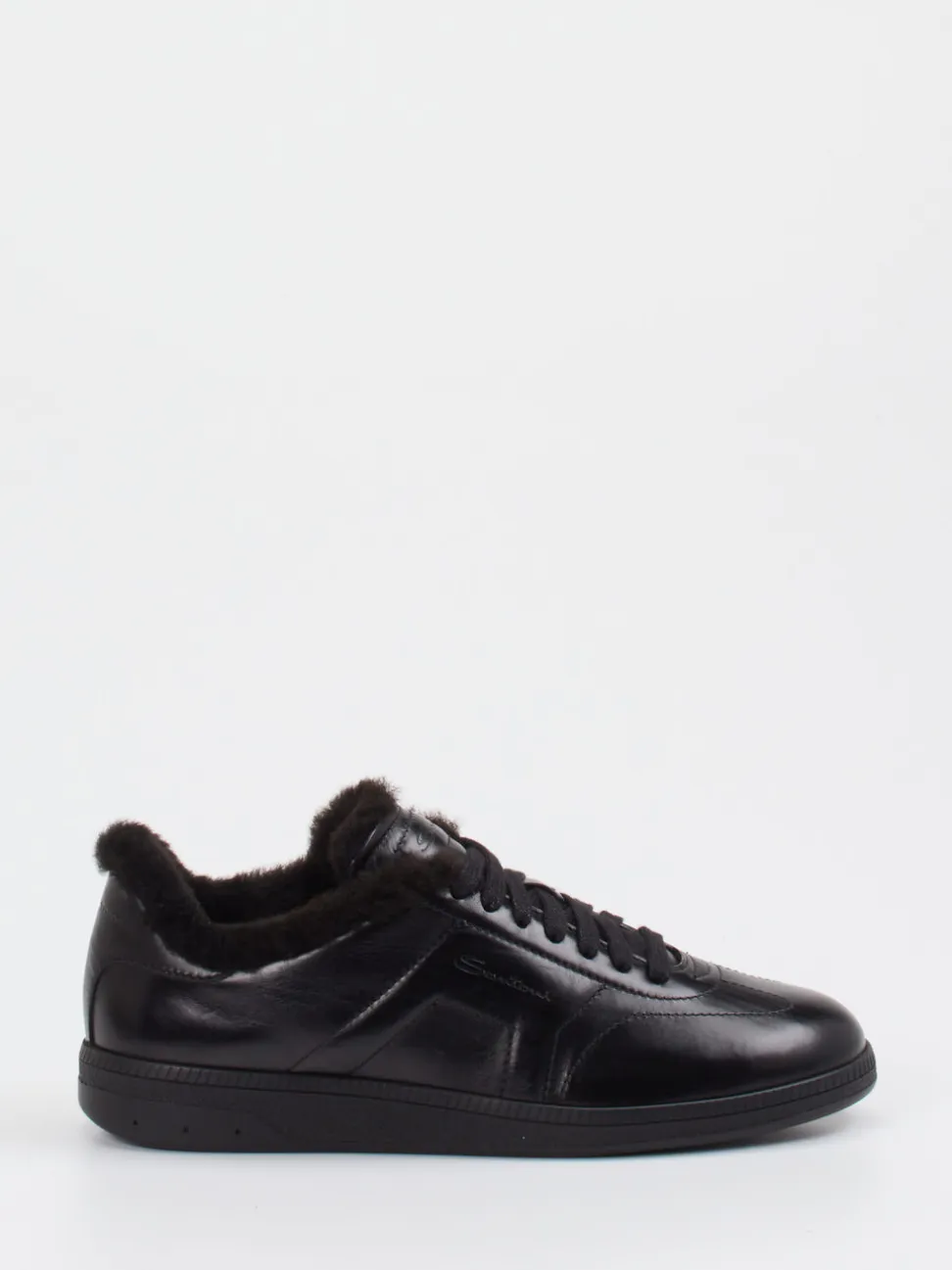 Santoni – Sneaker aus Kalbleder mit Lammfellfutter