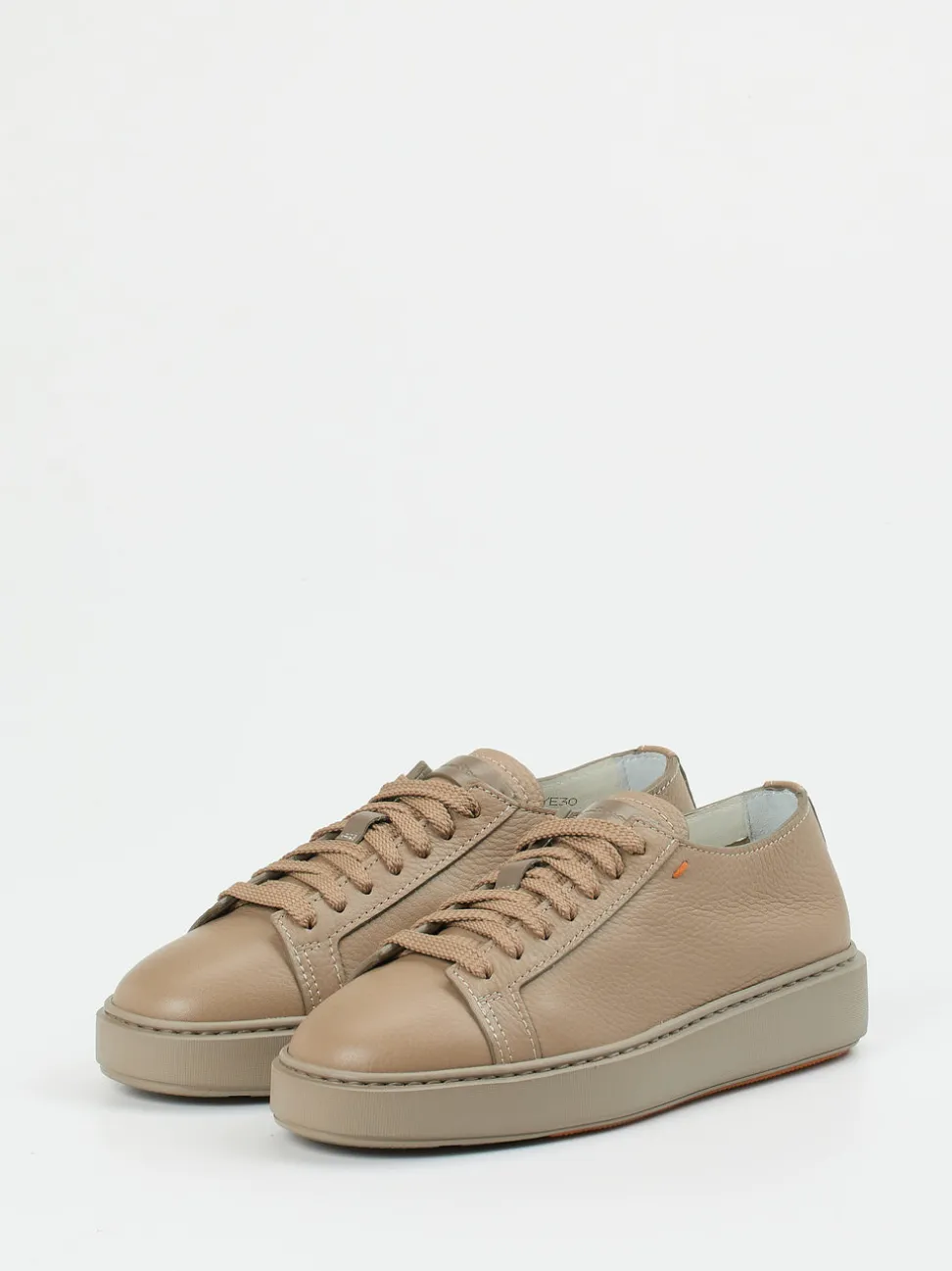 Santoni – Sneaker aus Kalbleder in Beigebraun